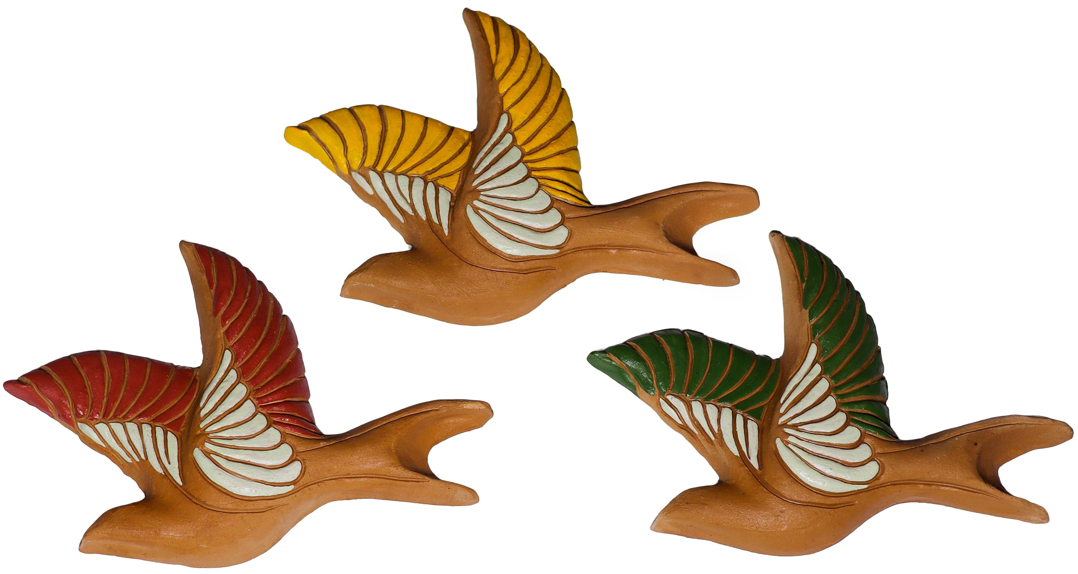 Escultura Trio Andorinhas em Cerâmica 03