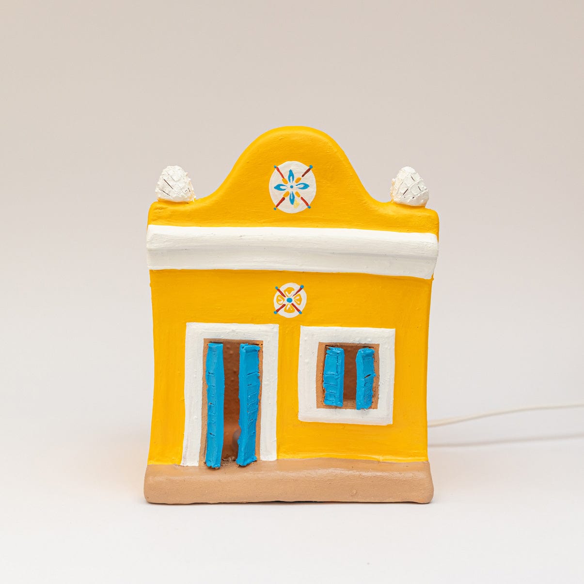 Luminária Artesanal - Casario Amarelo P