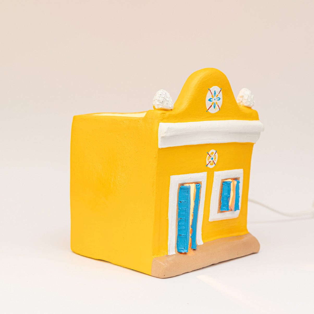 Luminária Artesanal - Casario Amarelo P