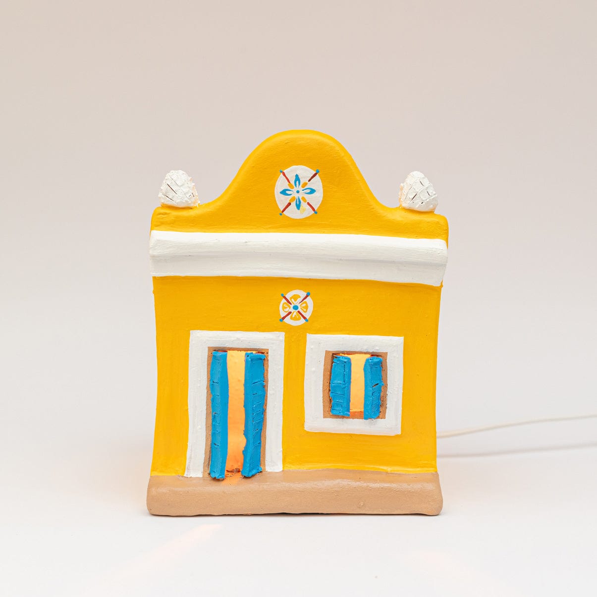 Luminária Artesanal - Casario Amarelo P