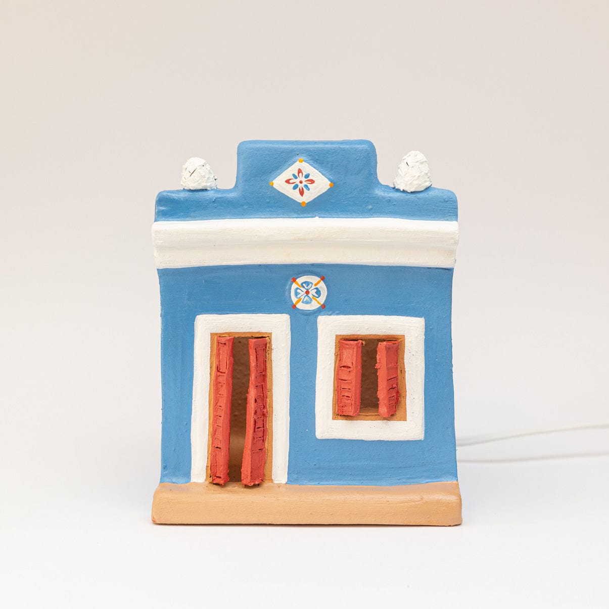 Luminária Artesanal - Casario Azul P