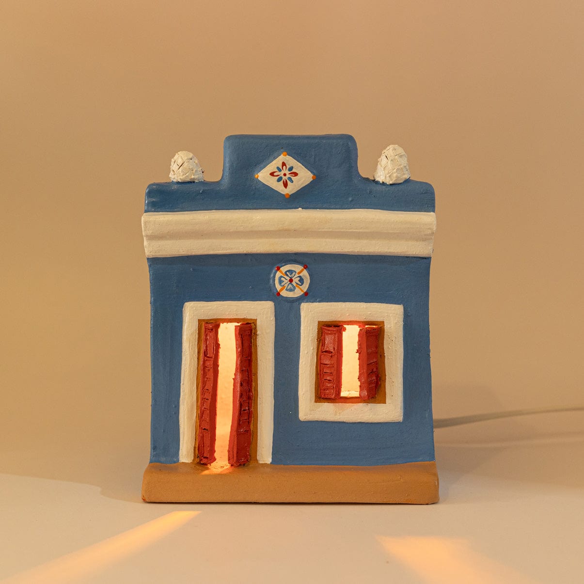 Luminária Artesanal - Casario Azul P