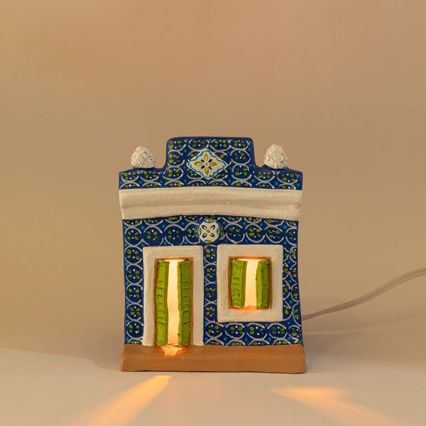 Luminária Artesanal - Casario Azulejo P
