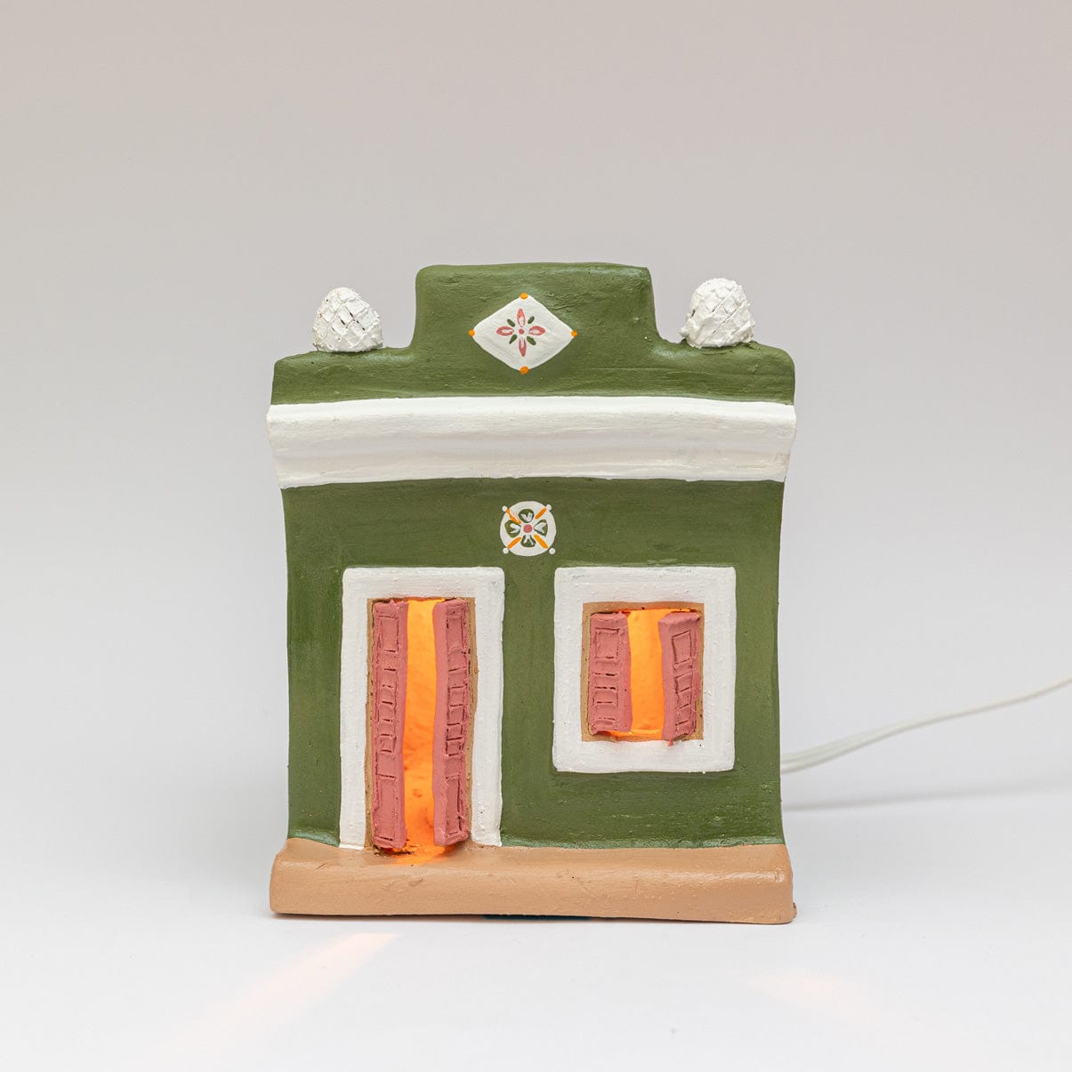 Luminária Artesanal - Casario Verde P