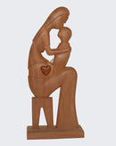 Escultura Gestante Madeira sentada G