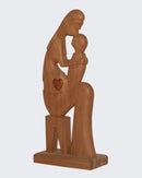 Escultura Gestante Madeira sentada G