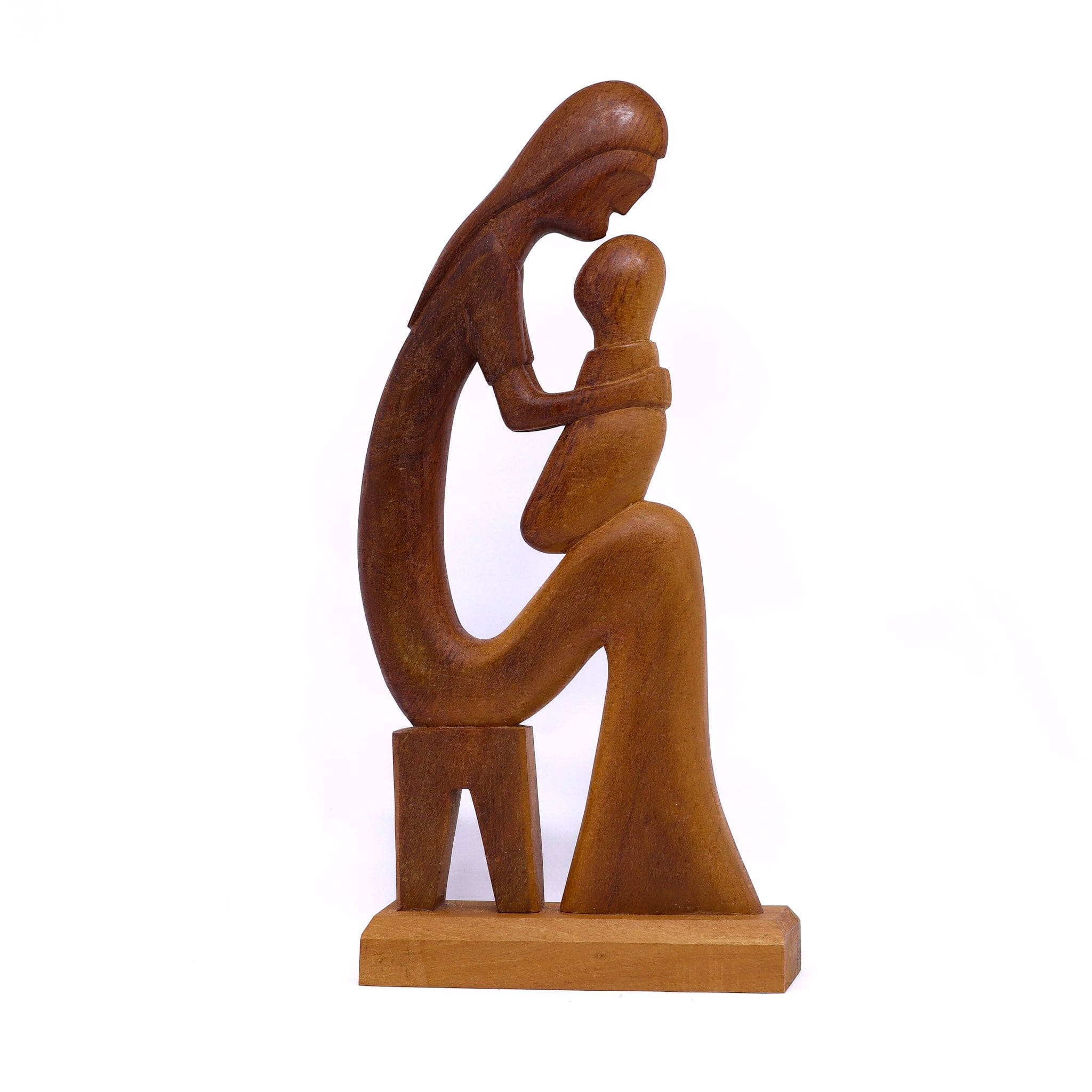 Escultura Gestante Madeira Sentada M 02