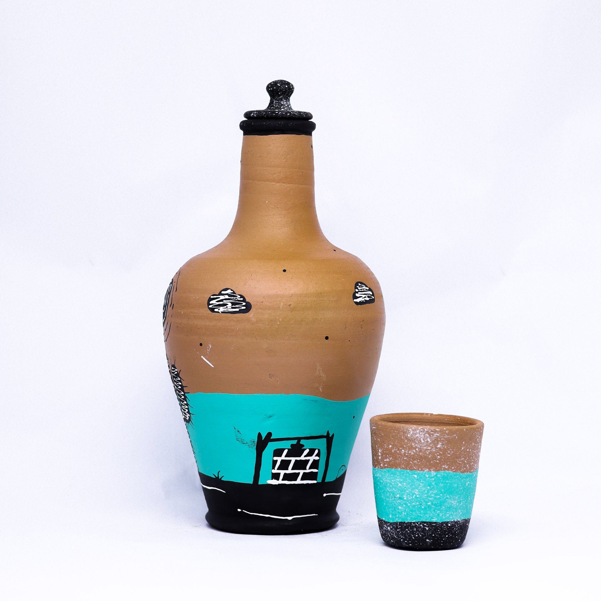 Moringa em Barro com Azul Claro