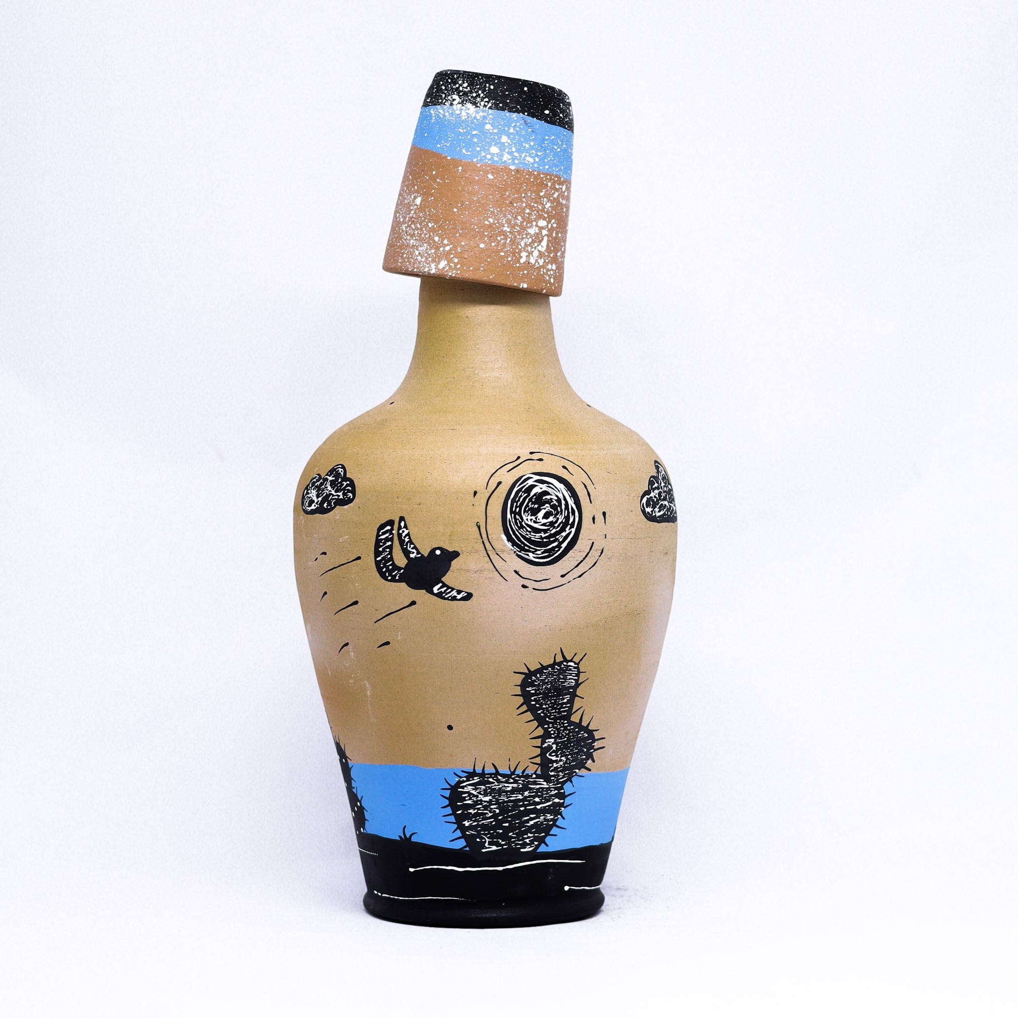 Moringa em Barro com Azul Escuro