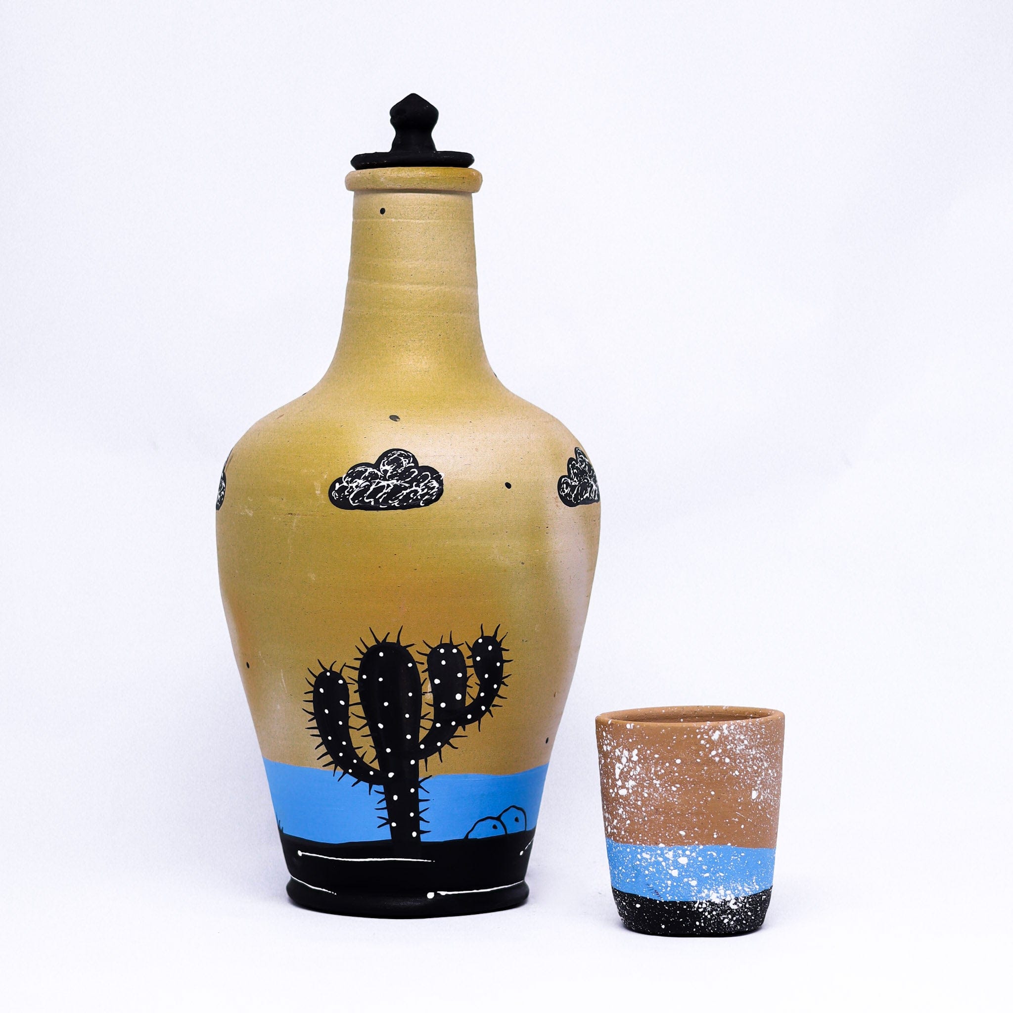 Moringa em Barro com Azul Escuro