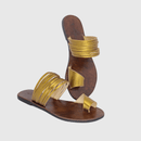 Sandália Rasteira Feminina Dourada FV B-8