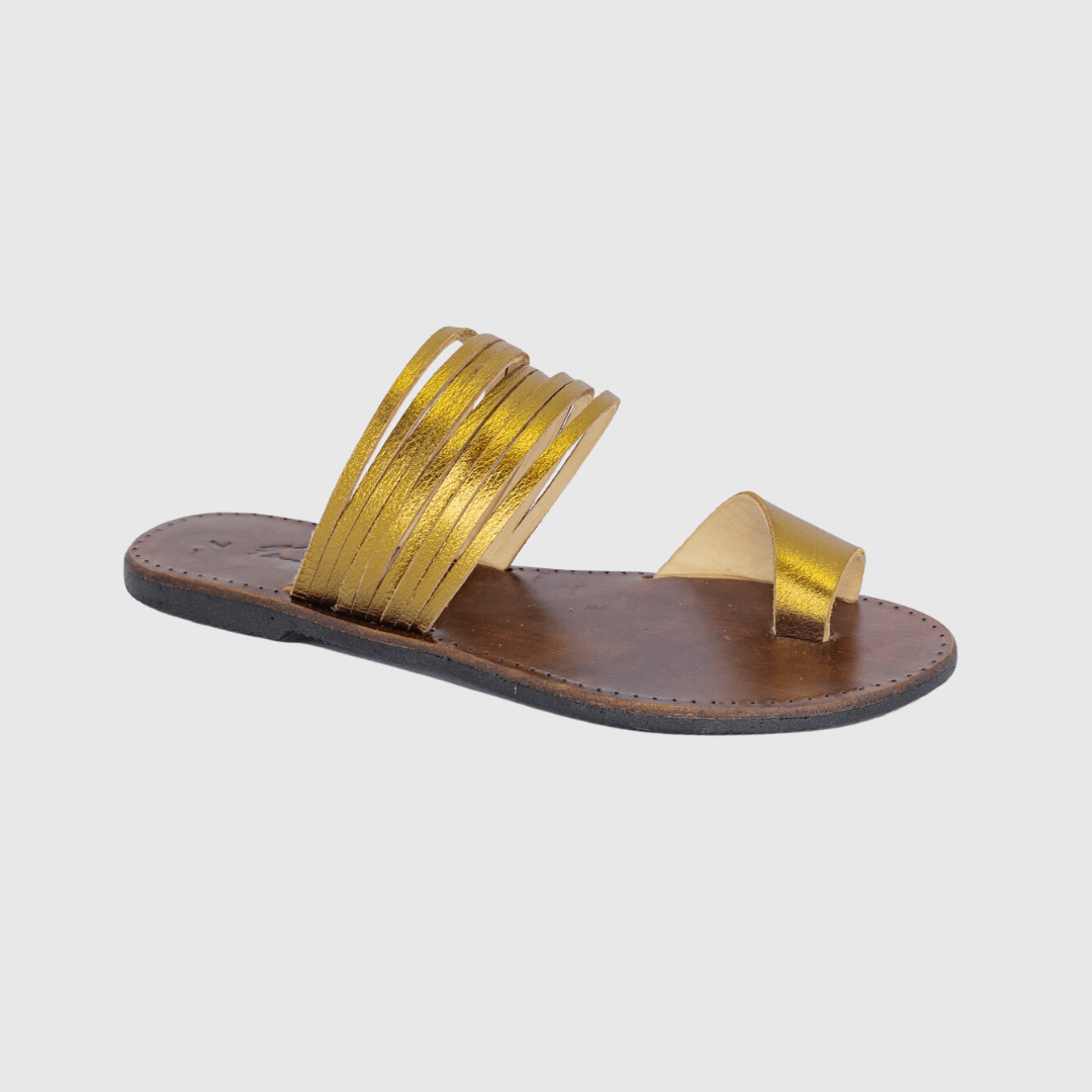 Sandália Rasteira Feminina Dourada FV B-8