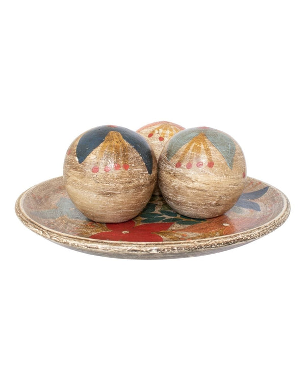 Centro de Mesa com 3 Bolas em Cerâmica