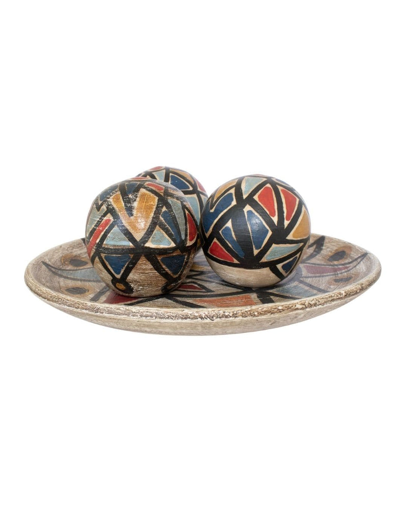 Centro de Mesa com 3 Bolas em Cerâmica