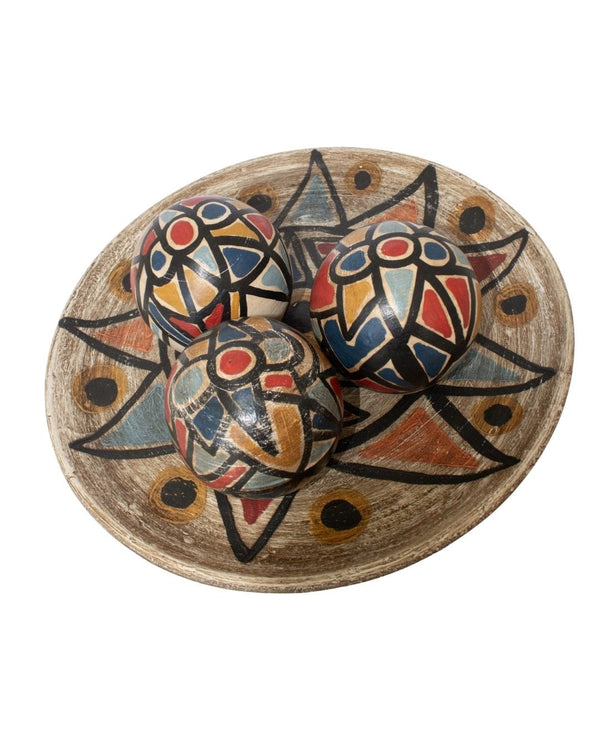 Centro de Mesa com 3 Bolas em Cerâmica