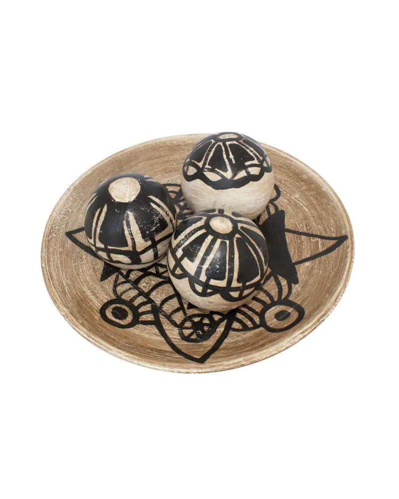 Centro de Mesa com 3 Bolas em Cerâmica