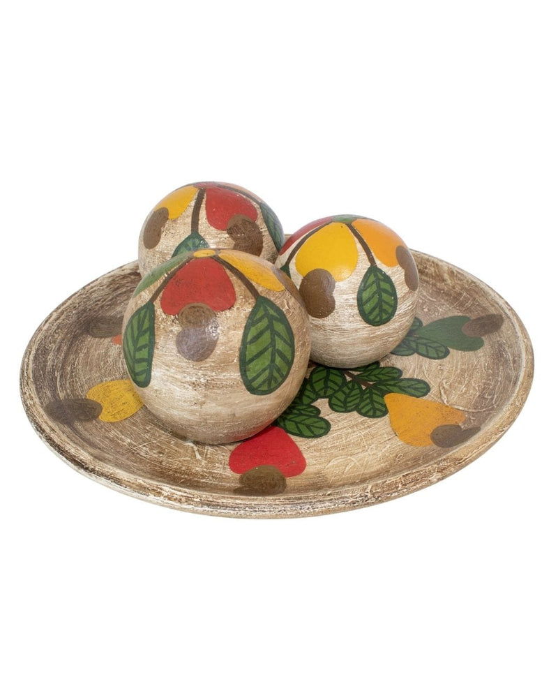 Centro de Mesa com 3 Bolas em Cerâmica