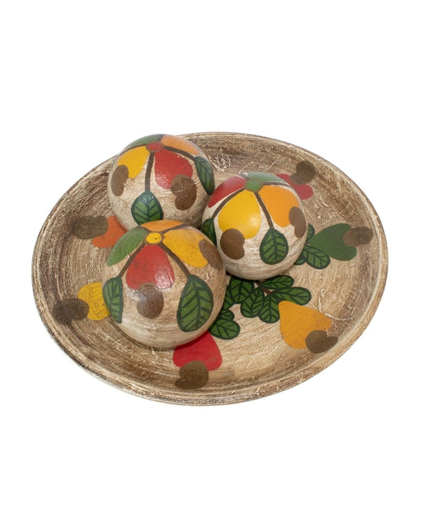 Centro de Mesa com 3 Bolas em Cerâmica