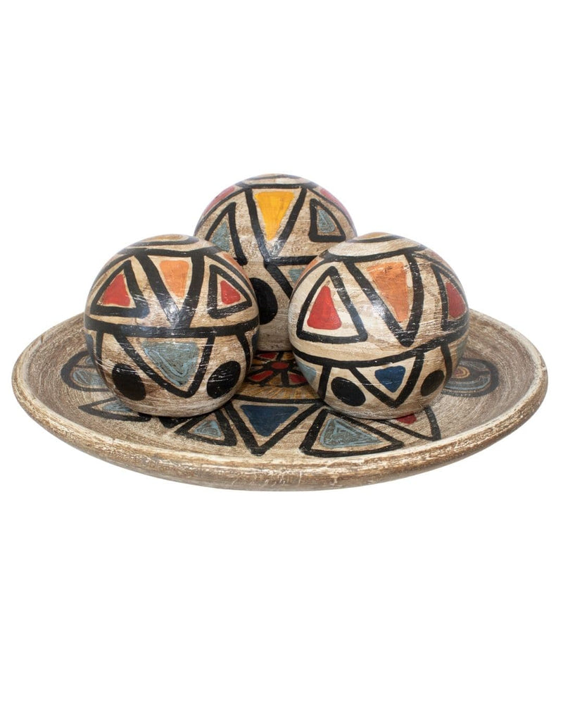 Centro de Mesa com 3 Bolas em Cerâmica