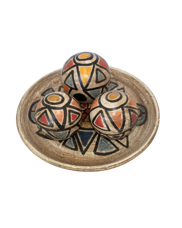 Centro de Mesa com 3 Bolas em Cerâmica