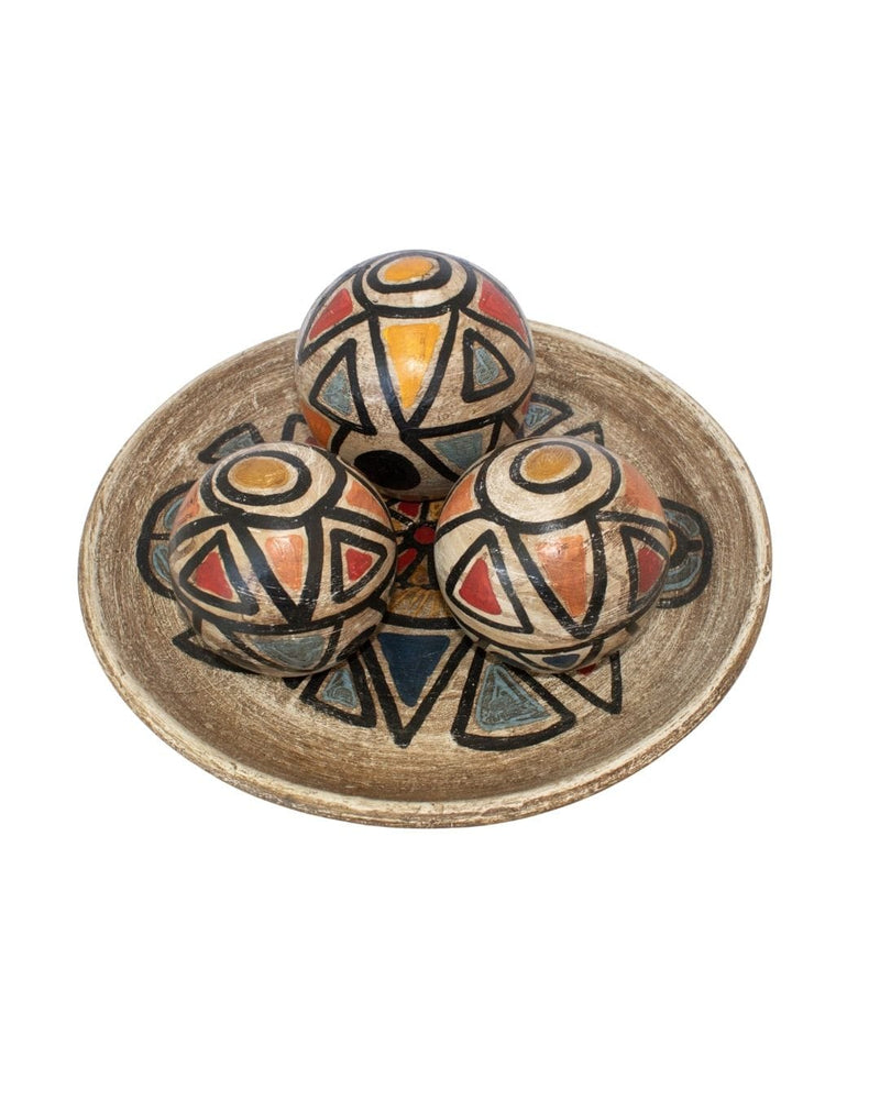 Centro de Mesa com 3 Bolas em Cerâmica