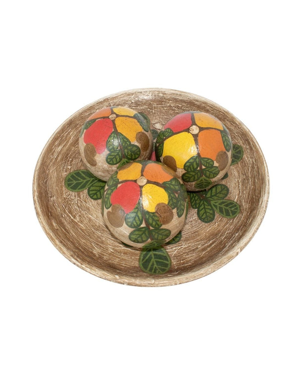 Centro de Mesa com 3 Bolas em Cerâmica