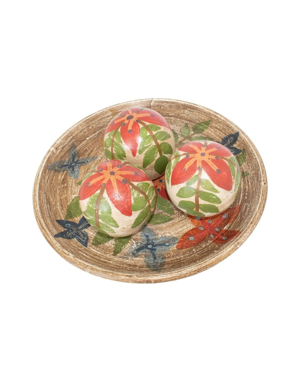 Centro de Mesa com 3 Bolas em Cerâmica