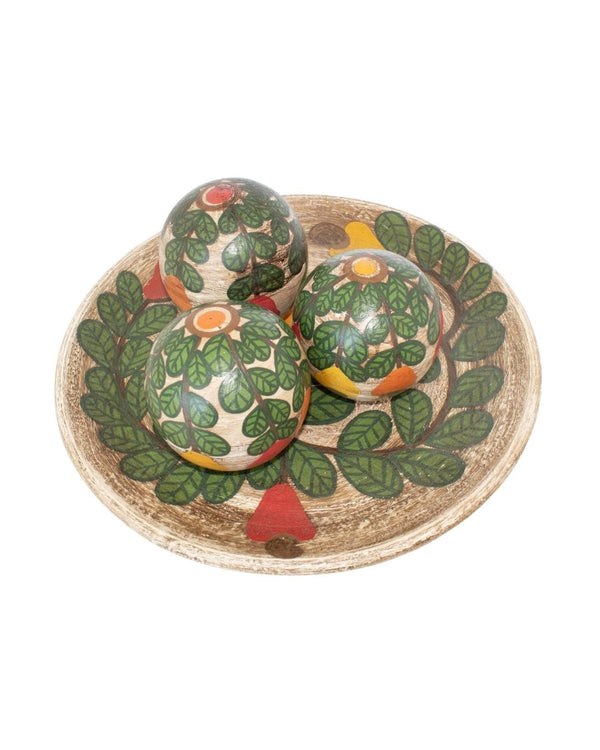 Centro de Mesa com 3 Bolas em Cerâmica