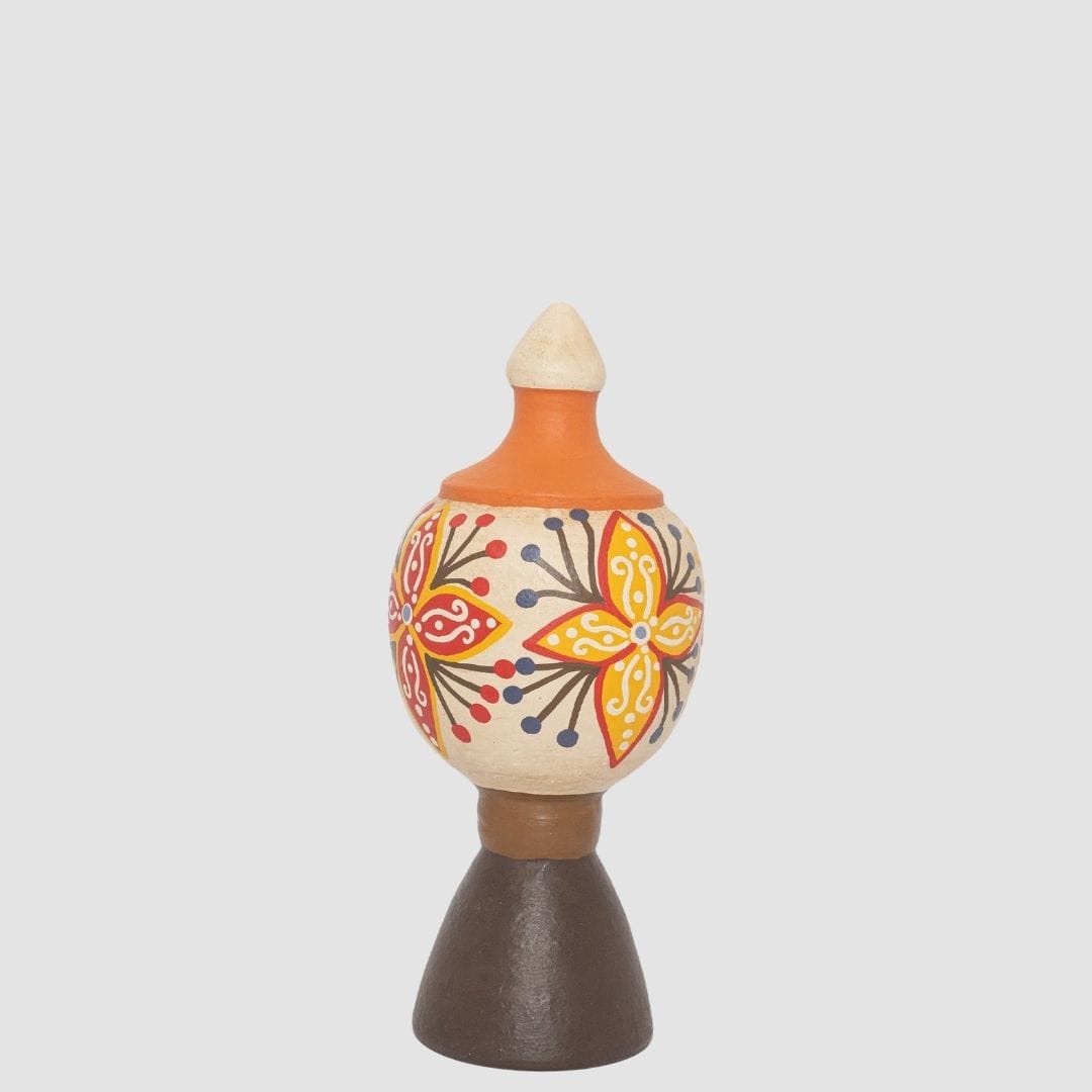 Escultura Pinha em Cerâmica 30 cm