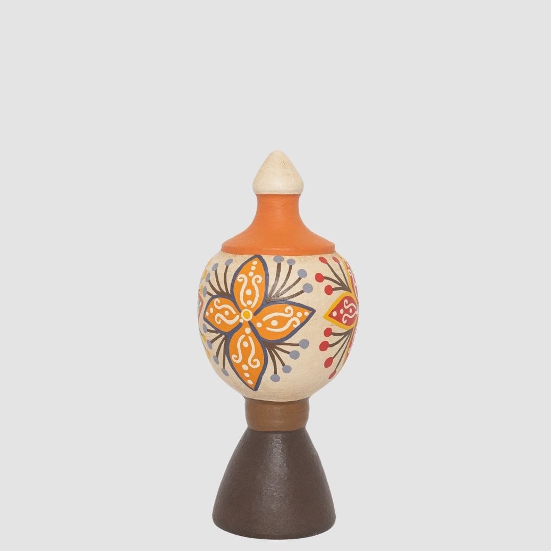 Escultura Pinha em Cerâmica 30 cm