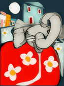 Gravura Elefante nos Quatro Cantos de Olinda