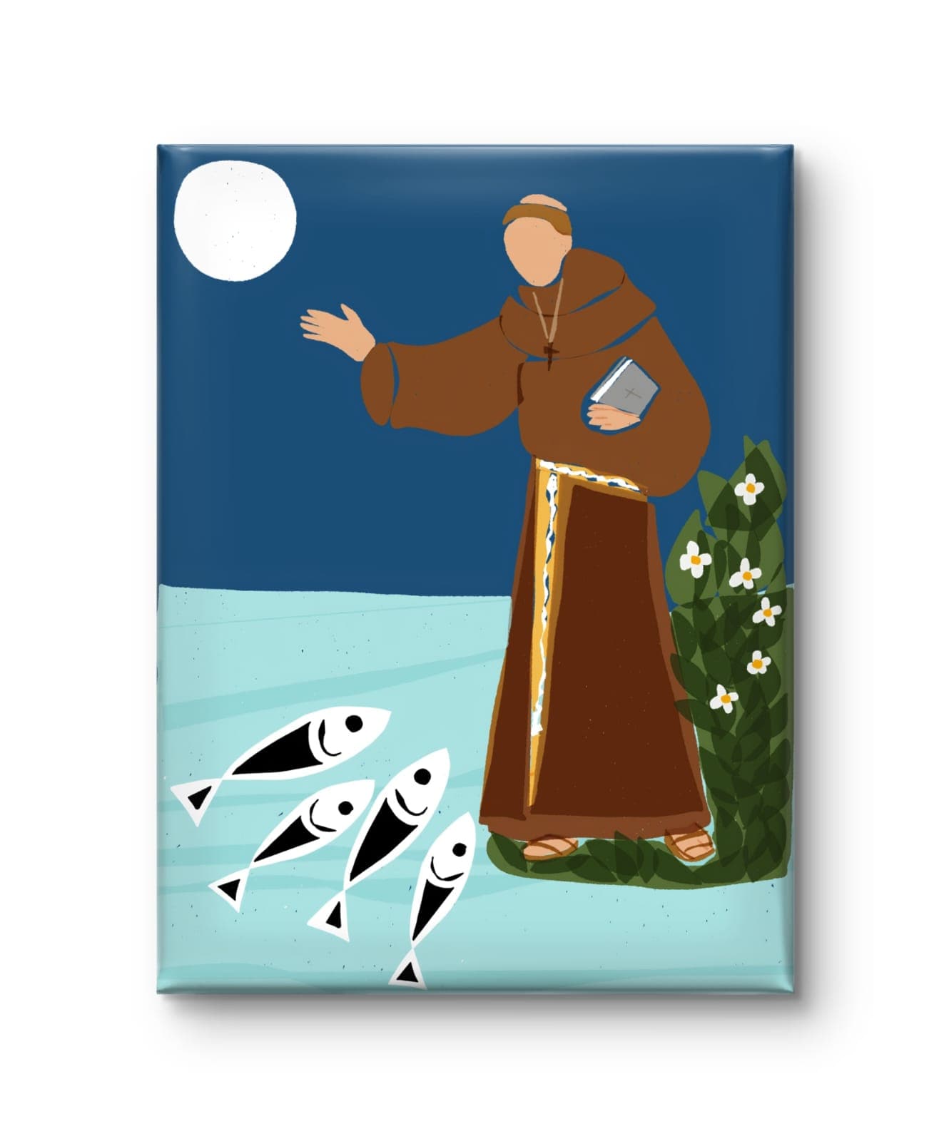 Gravura Santo Antônio e os Peixes