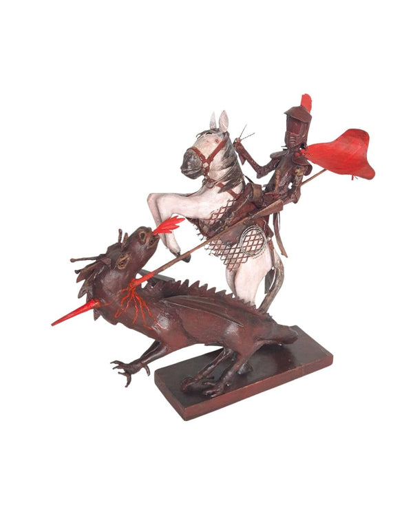 Escultura São Jorge em Metal