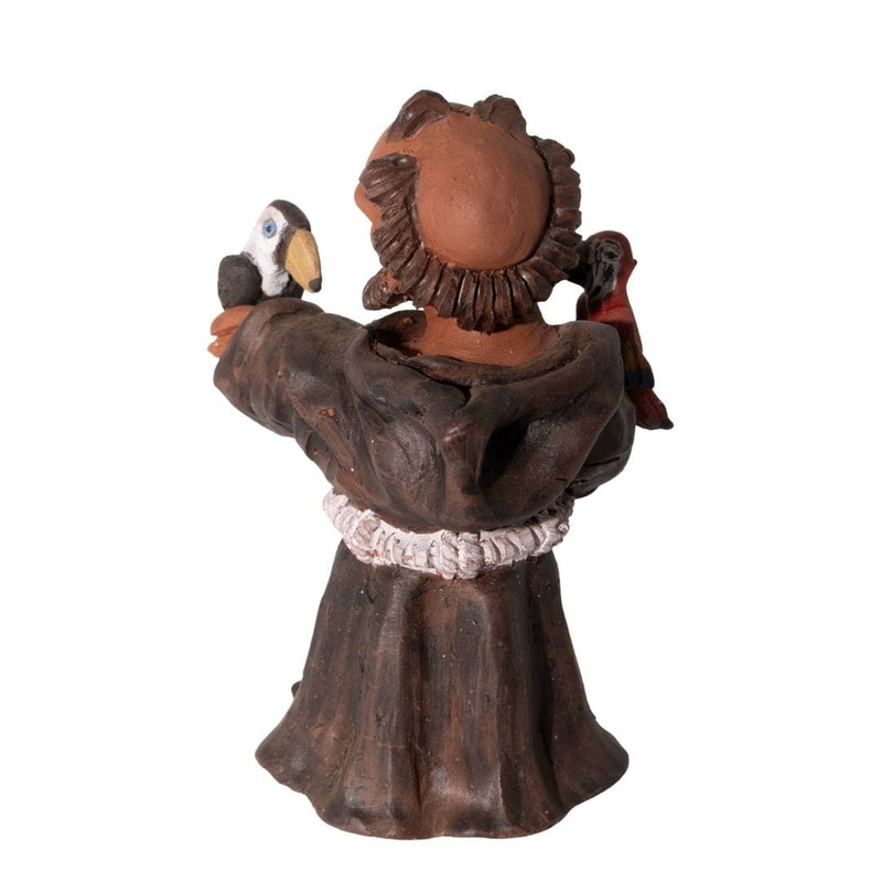 Escultura São Francisco com Aves em Barro