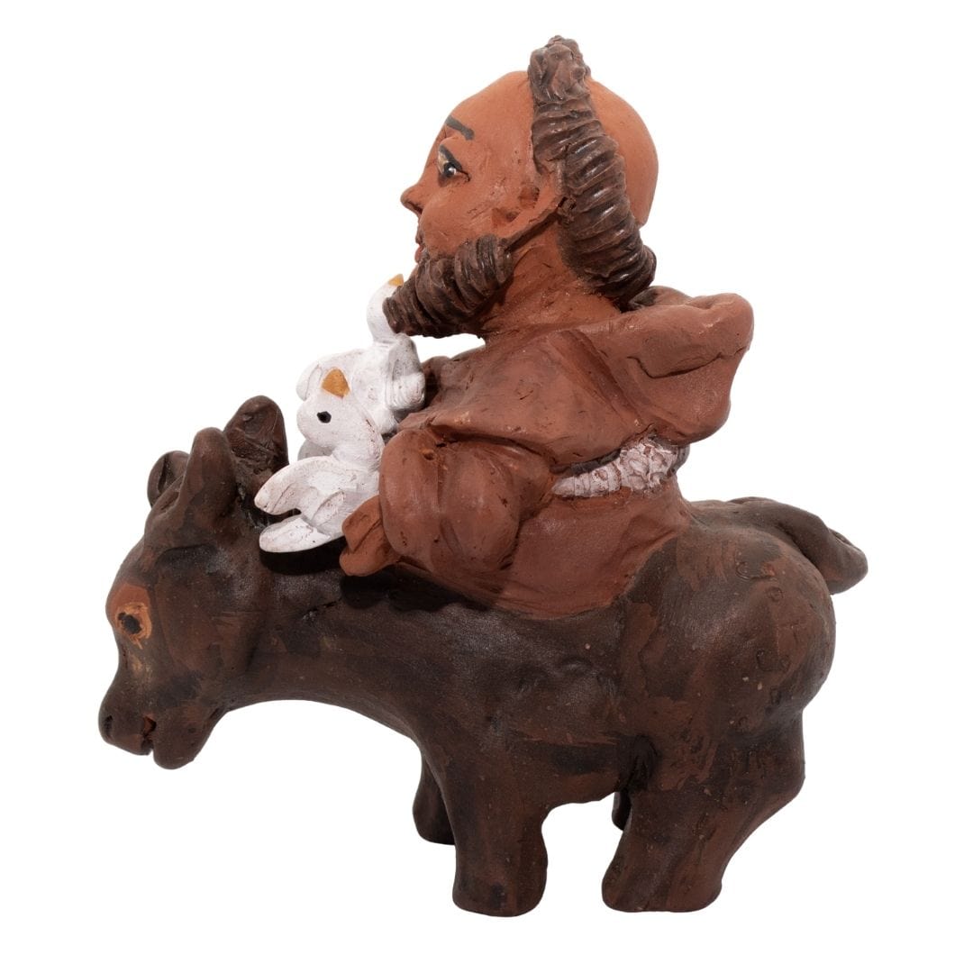 Escultura São Francisco no Cavalo em Barro