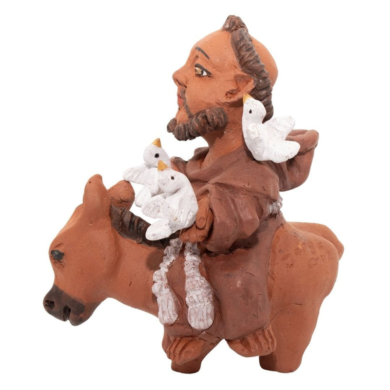 Escultura São Francisco no Cavalo em Barro