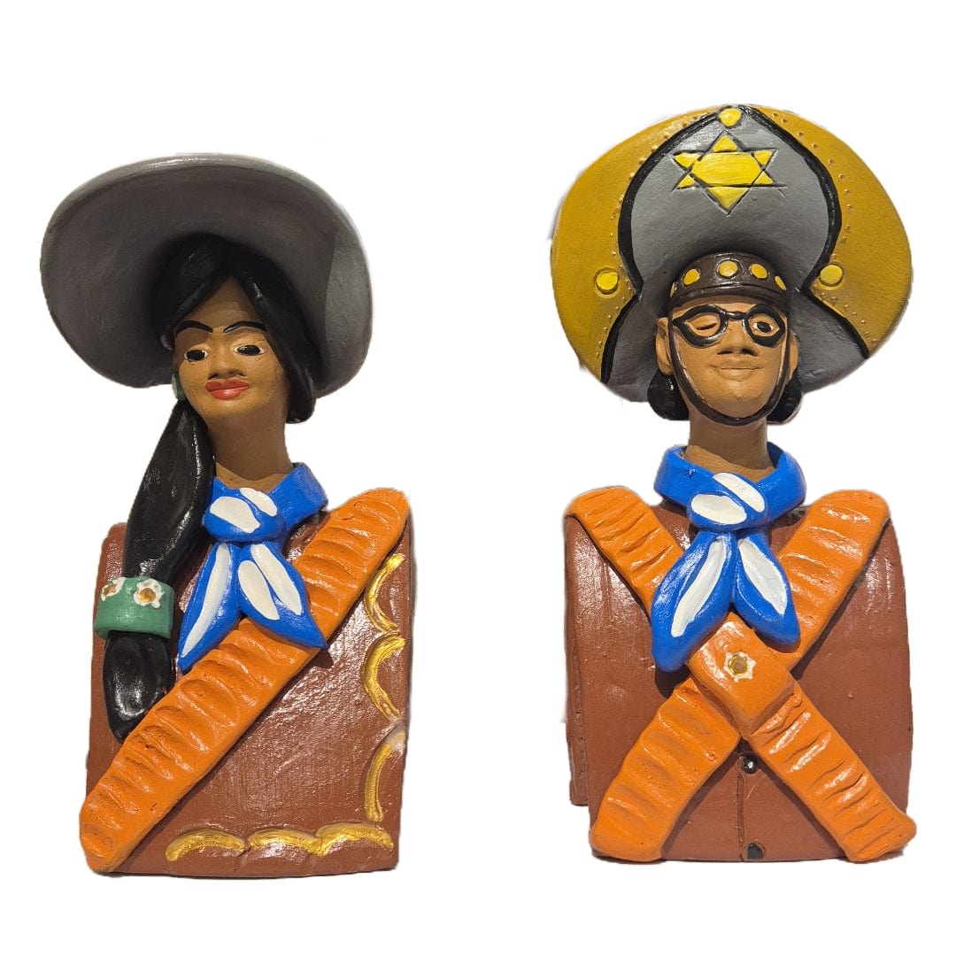 Casal lampião e maria bonita em cerâmica arco 02