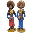 Casal lampião e maria bonita em cerâmica colorido 01