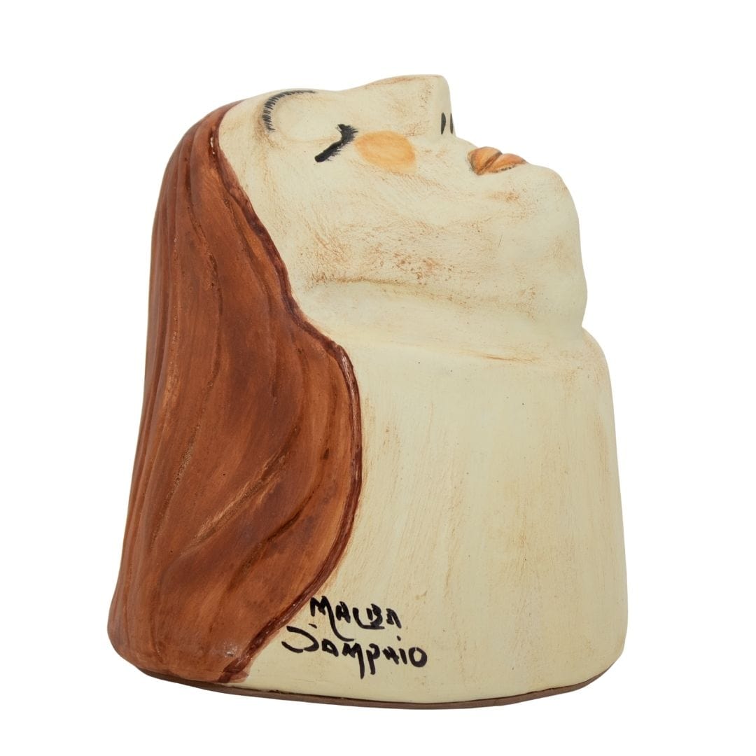 Escultura Cabeça de Damião em Cerâmica