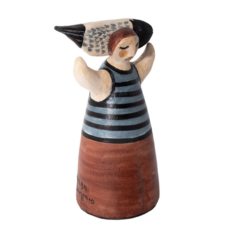 Escultura Pescador em Cerâmica