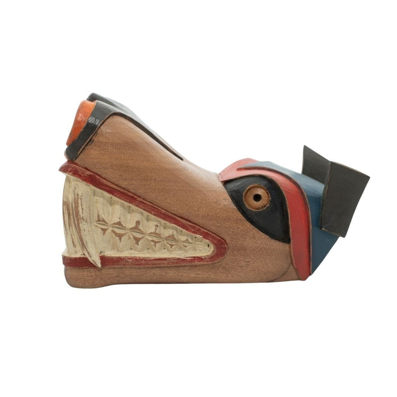 Escultura Baleia Carrancuda em Madeira