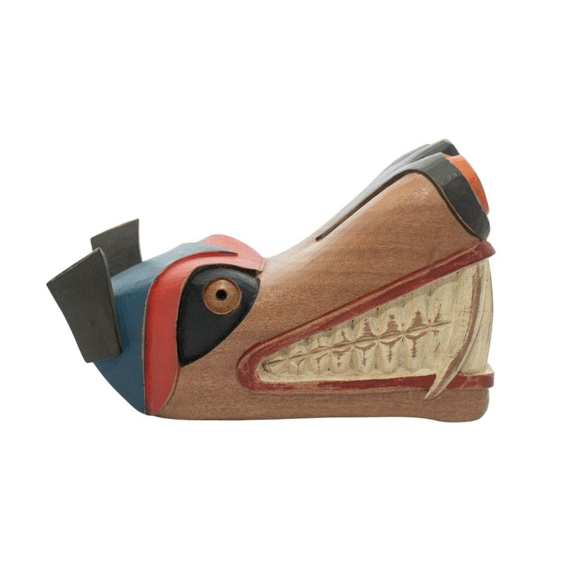 Escultura Baleia Carrancuda em Madeira