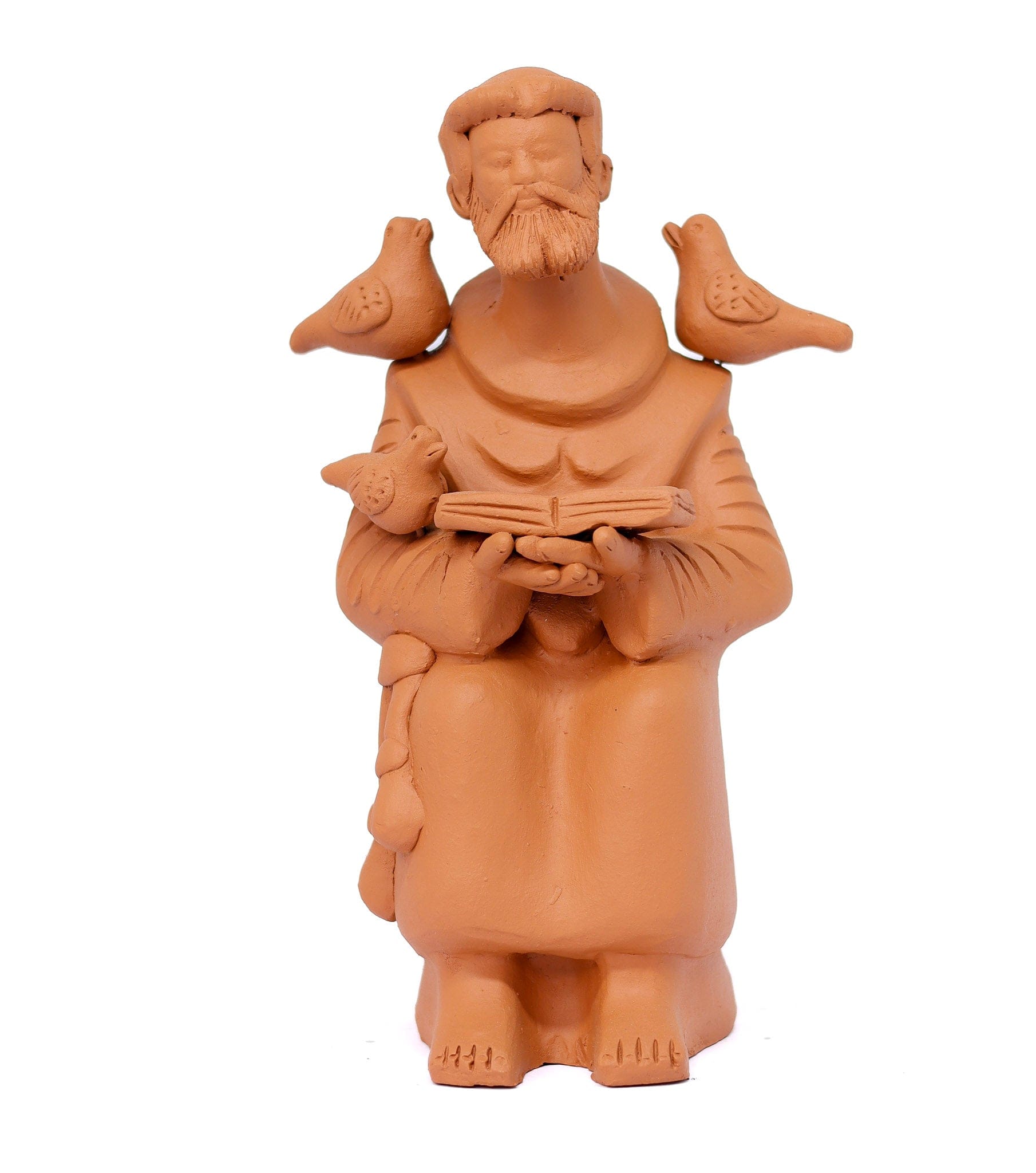 Escultura São Francisco Sentado em Barro 02