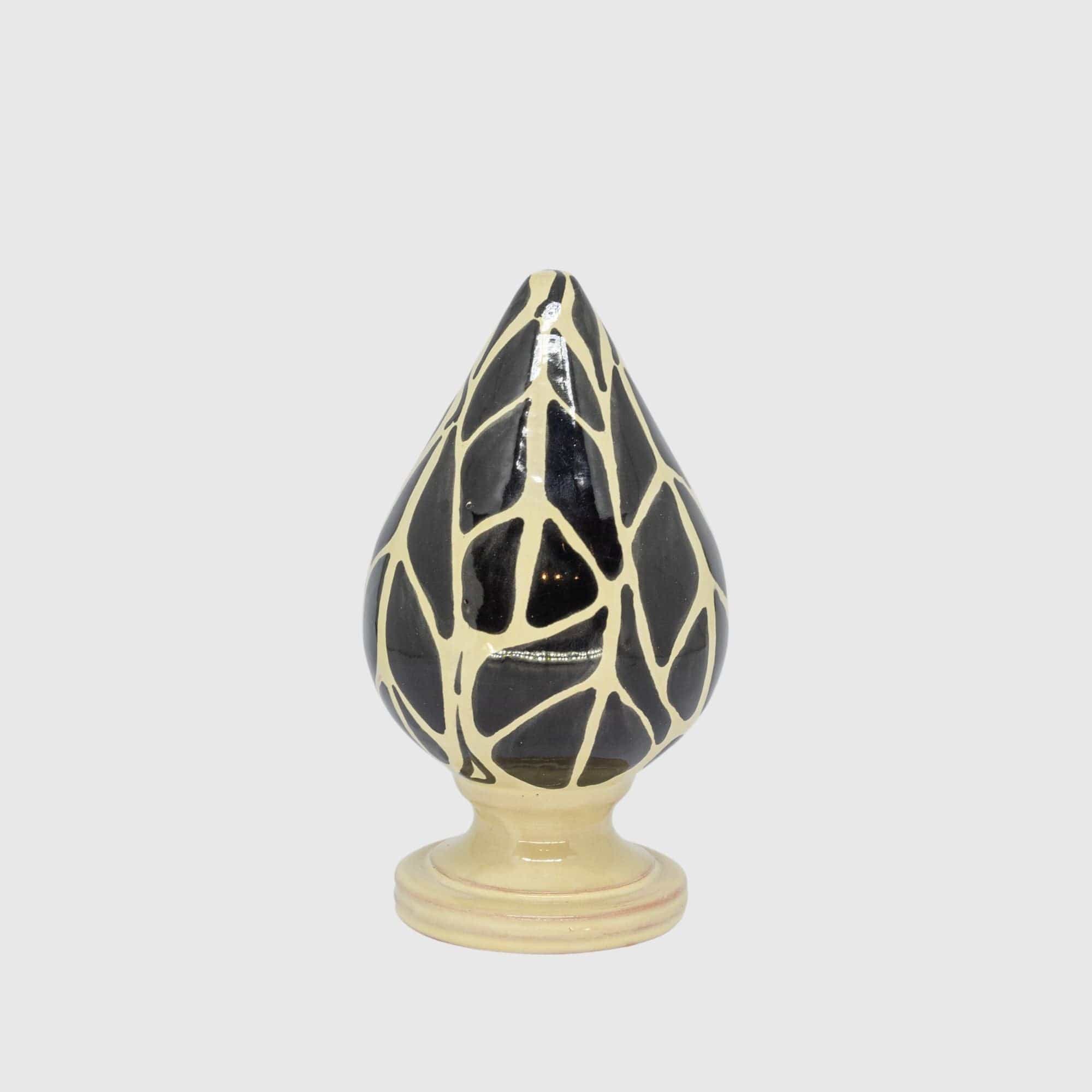 Escultura Pinha em Cerâmica 16 cm