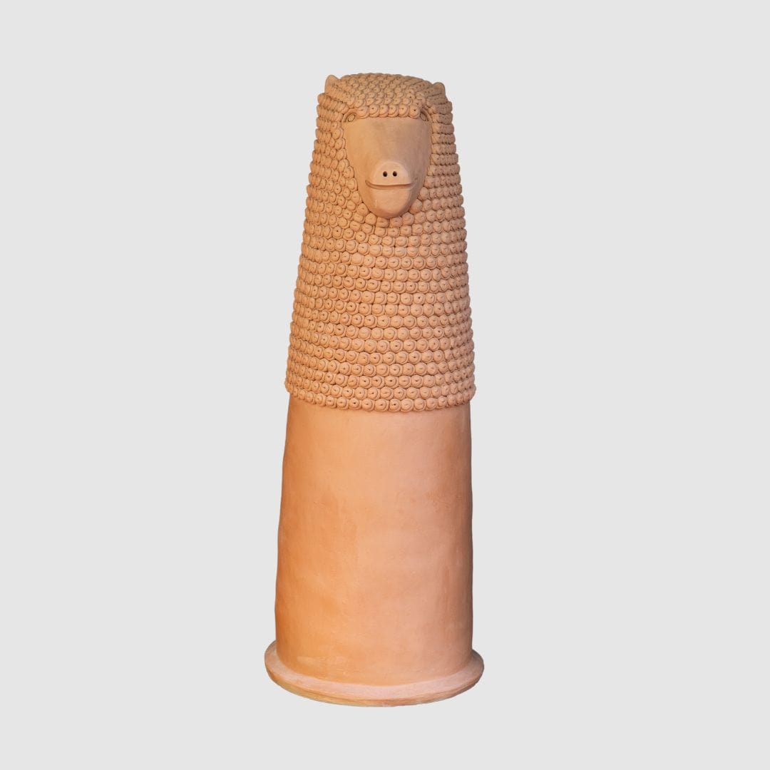 Escultura Carranca Leão em Cerâmica 1 m