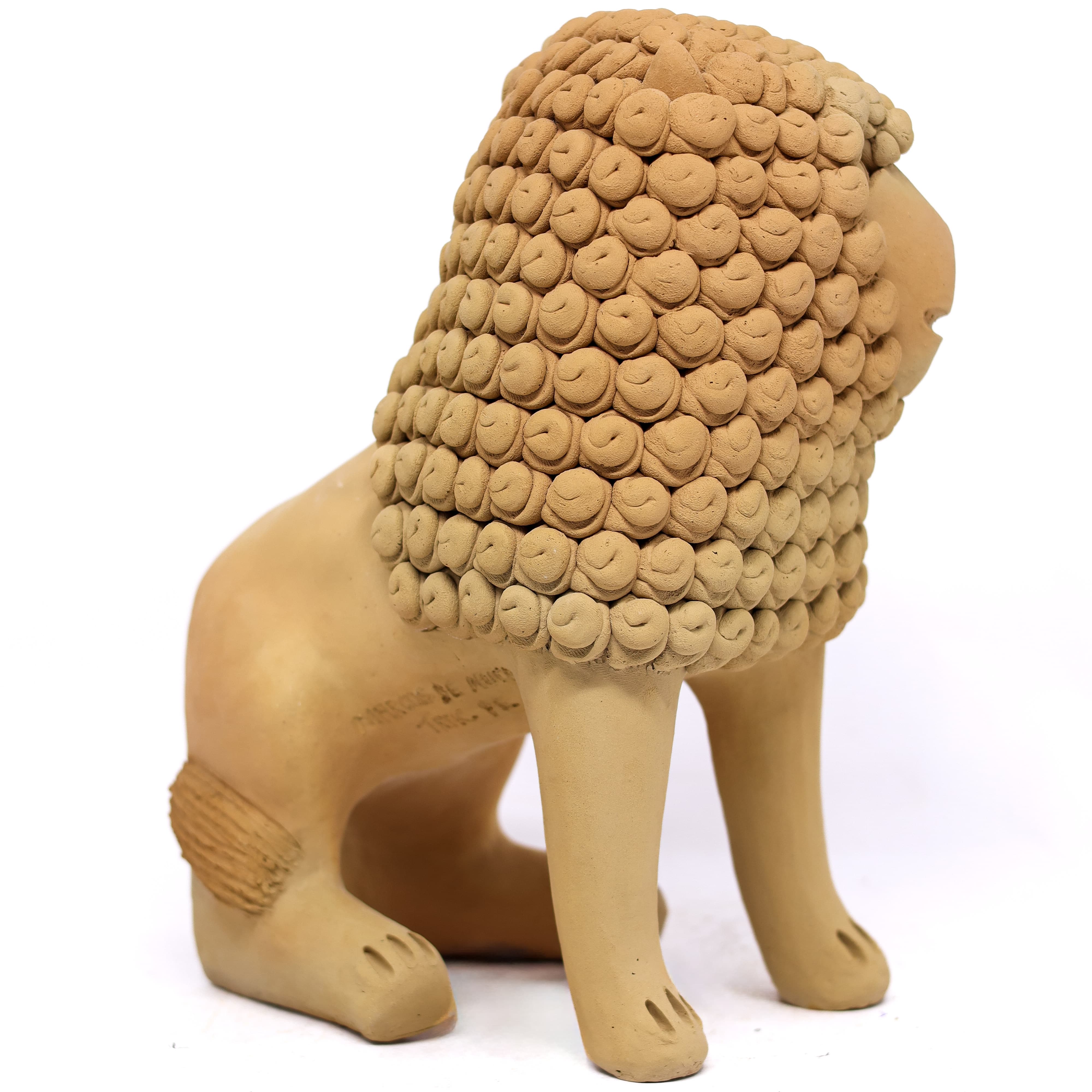 Escultura Leão em Cerâmica 01 25 cm