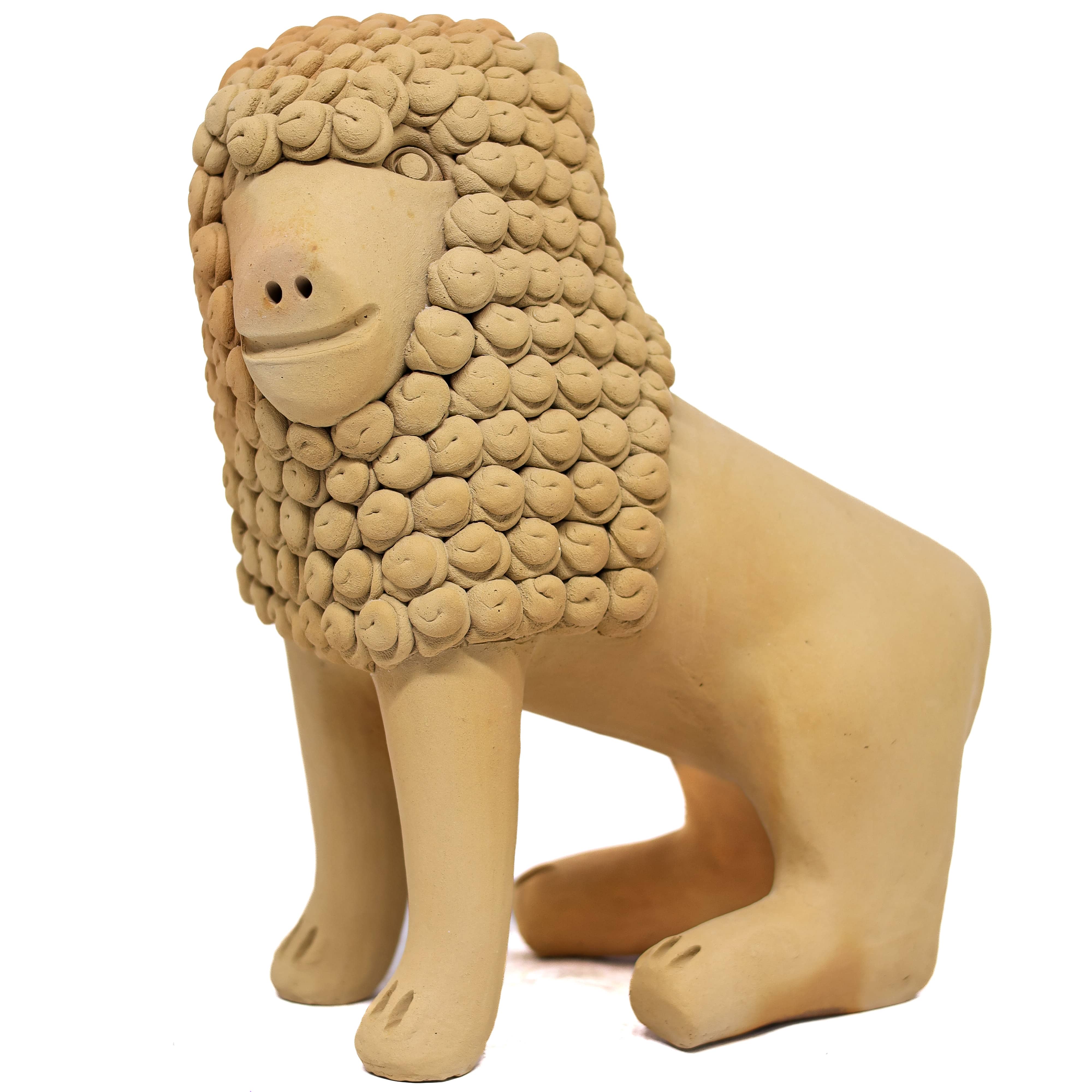 Escultura Leão em Cerâmica 01 25 cm