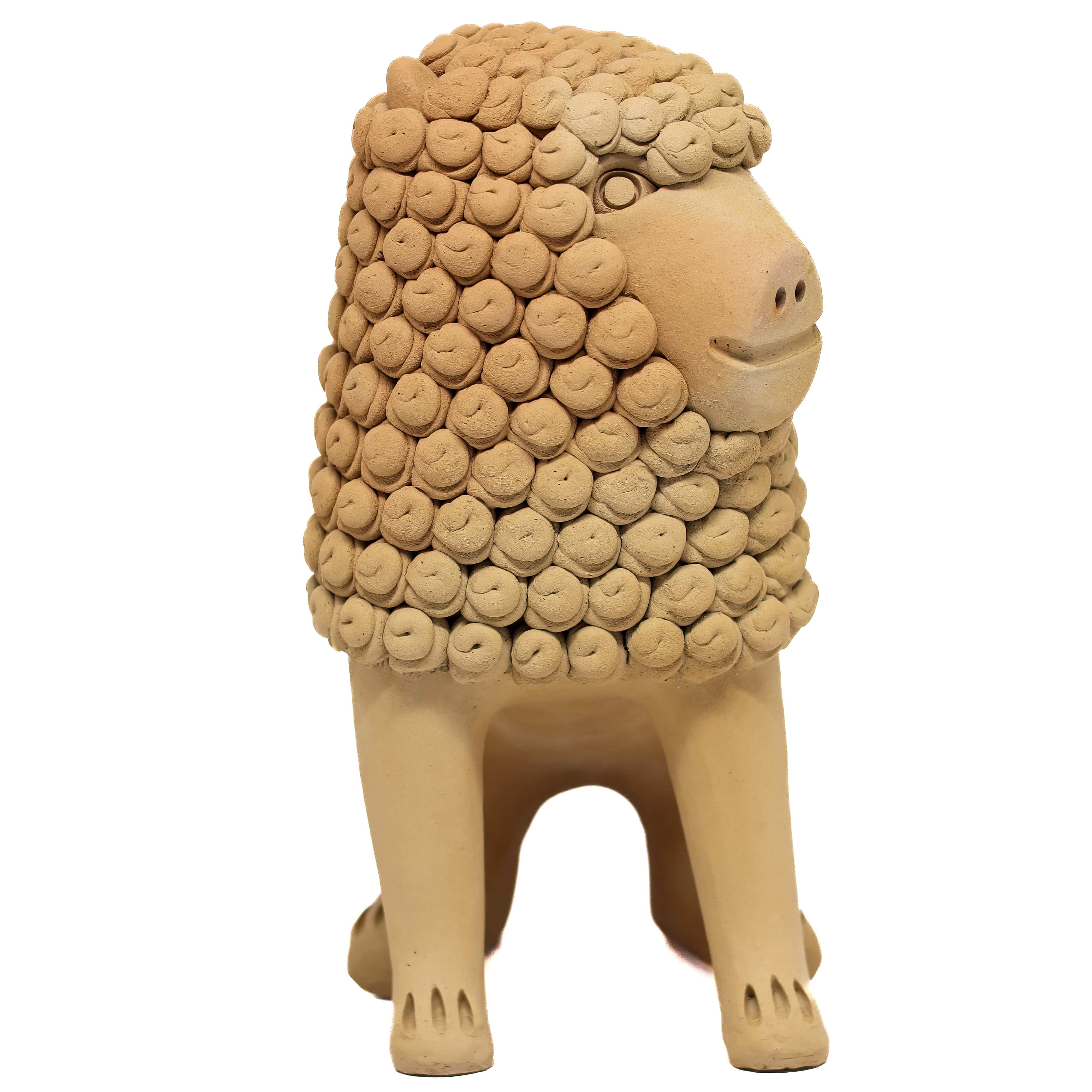Escultura Leão em Cerâmica 01 25 cm