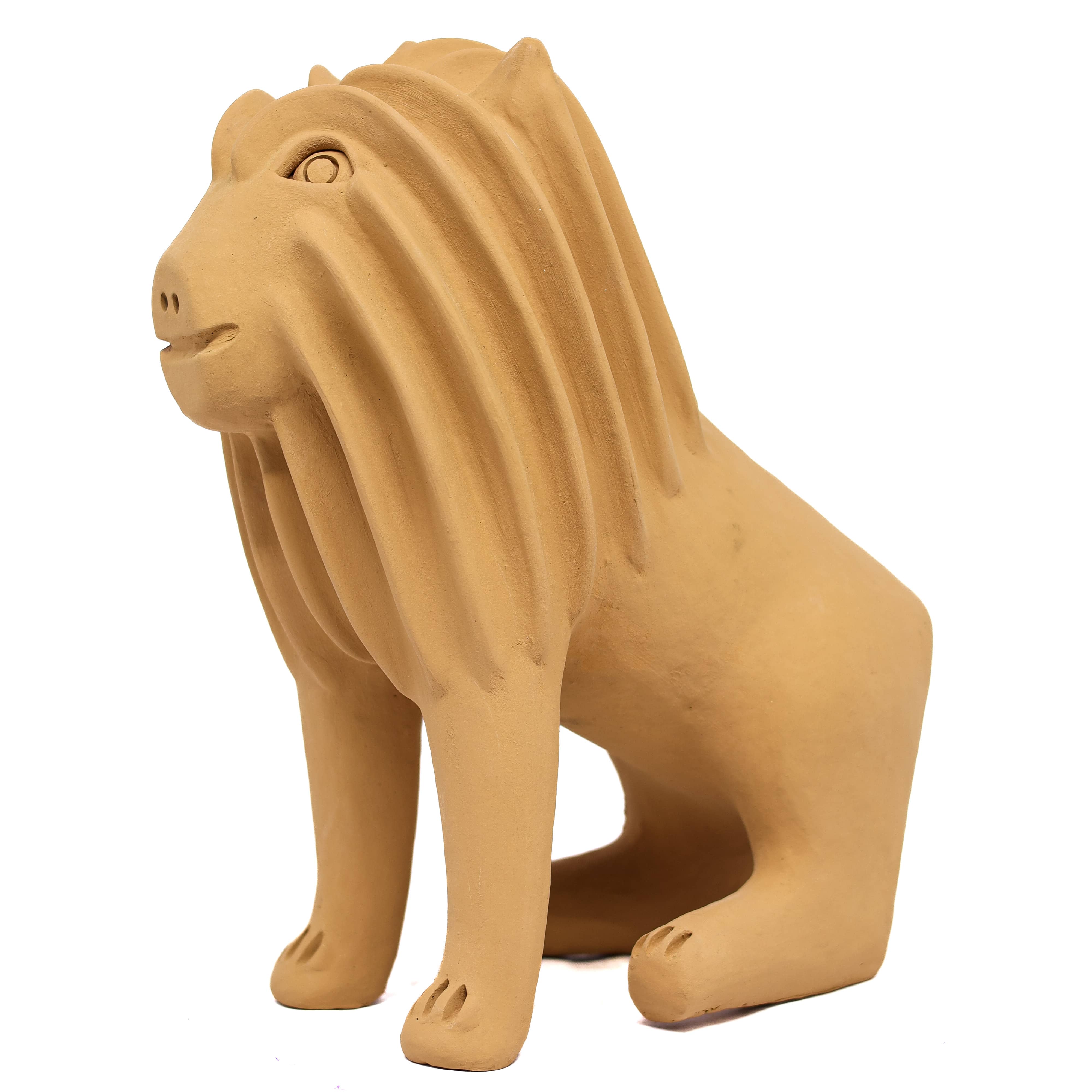 Escultura Leão em Cerâmica 25 cm