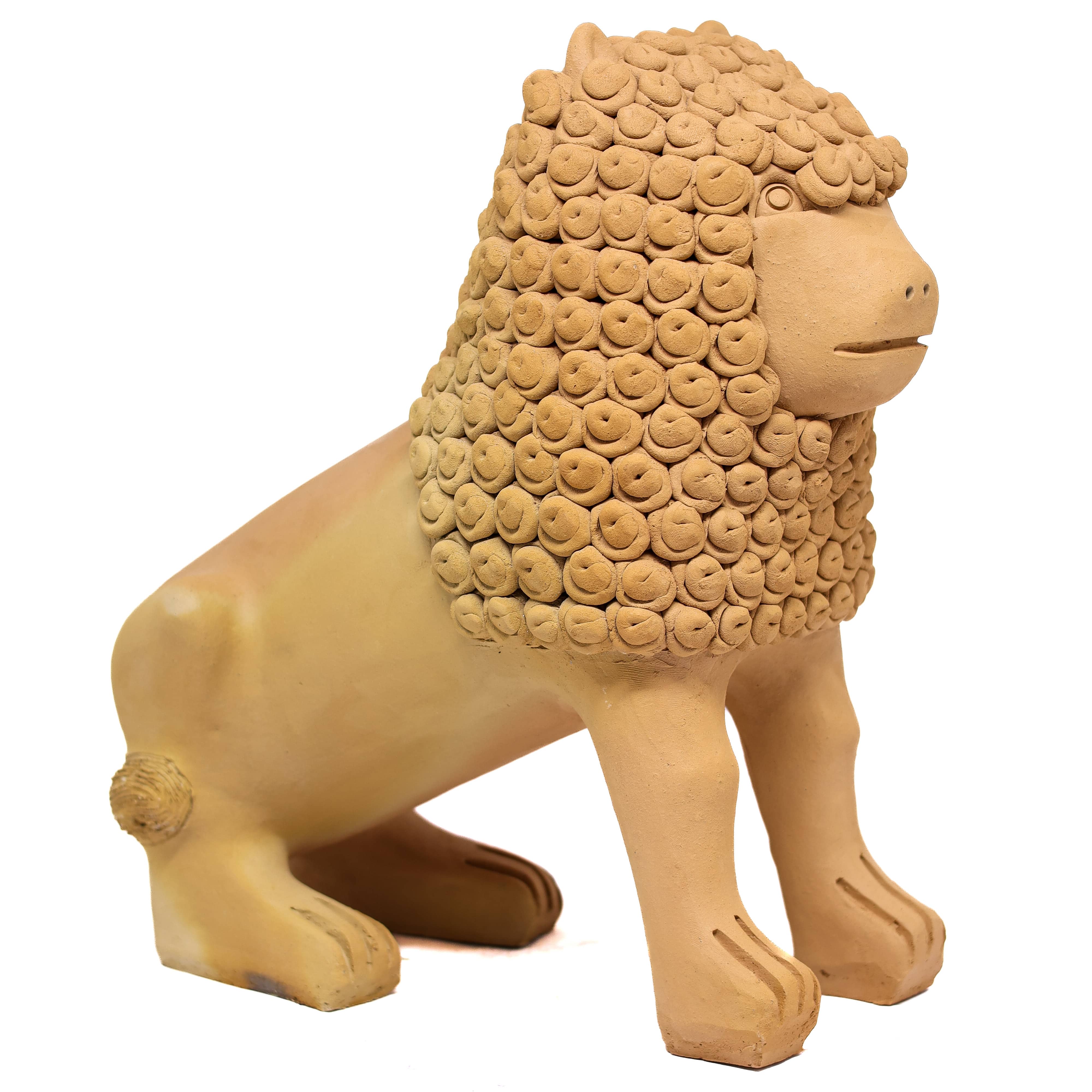 Escultura Leão em Cerâmica 30 cm